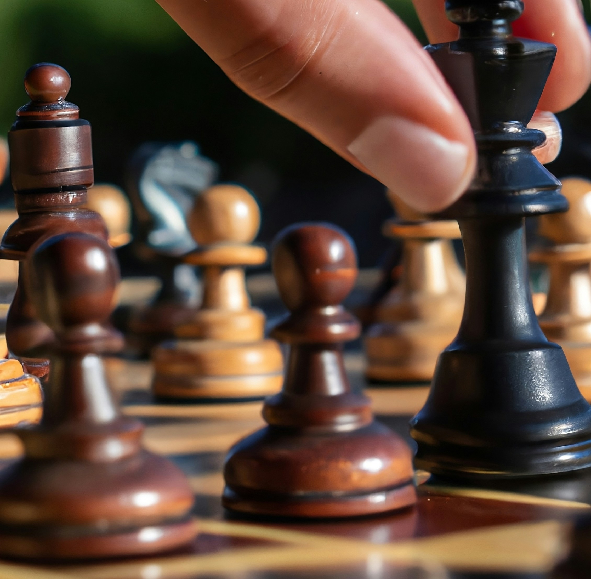 Piezas de ajedrez representando estrategia empresarial